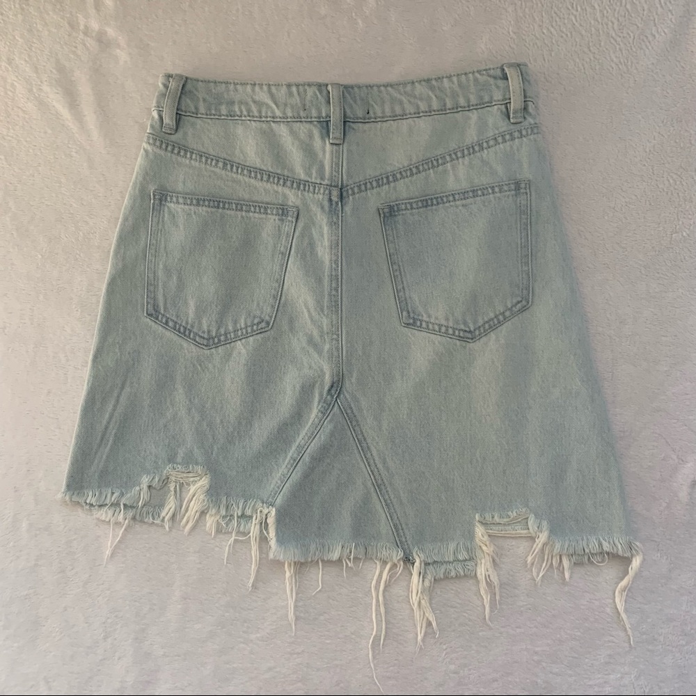 Free People Light Wash Denim Skirt - Picture 5 of 9